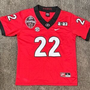 Nike Red Georgia Bulldogs #22 Bullard Youth Football Jersey with Black Trim